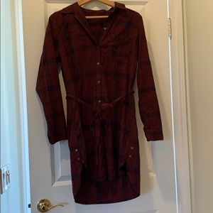 Red/black Abercrombie shirt dress - M